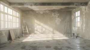 Pomieszczenie w stanie surowym.