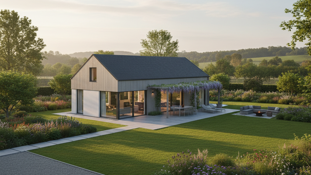 Obraz pokazujący dom parterowy