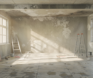 Pomieszczenie w stanie surowym.